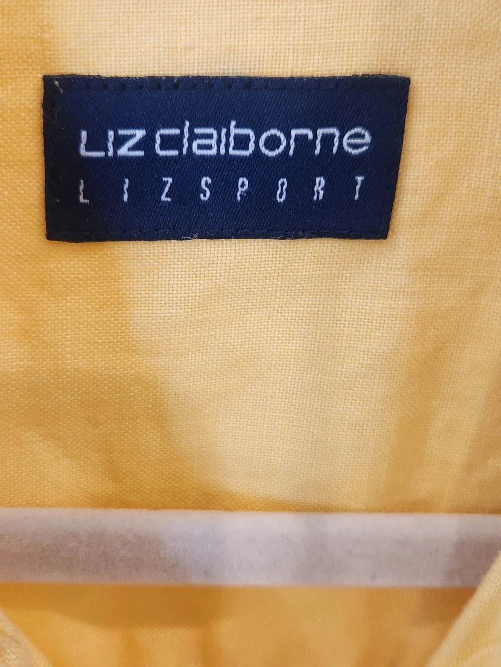 Liz Claiborne Yellow Linen Button-Up Shirt - Picture 2 of 5
